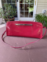Furla Leather Clutch Purse in Cranberry/Red Color