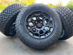 18” black Toyota Tundra 5x150 5 lug rims TRD PRO wheels tires a/t